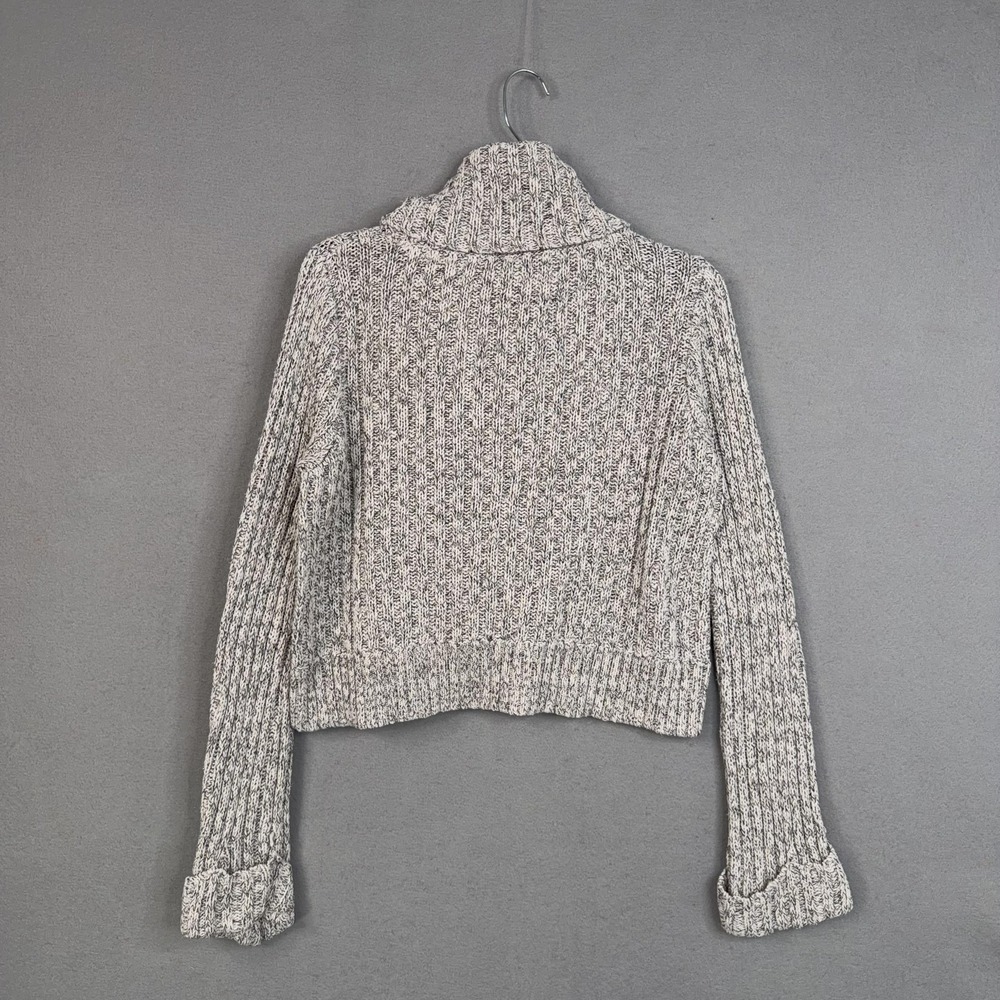 Free People Sweater Womens Large Gray Turtleneck Chunky Knit Comfy Cozy Pullover - Picture 7 of 12